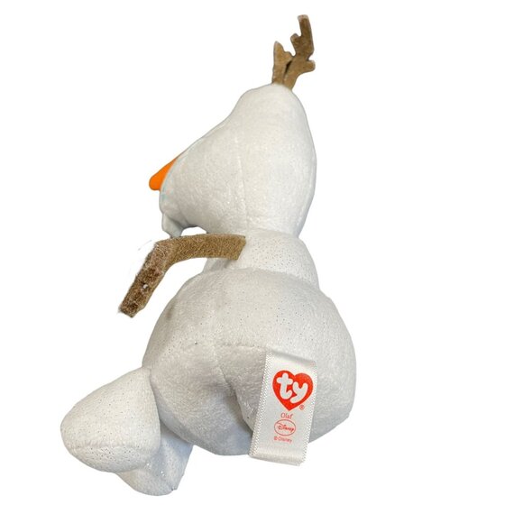 Ty Disneys Frozen Olaf Plush Stuffed Toy Snowman Sparkly White Soft Doll - Picture 3 of 3